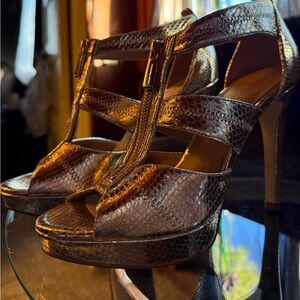 MICHAEL Michael Kors Metallic Strappy Heels